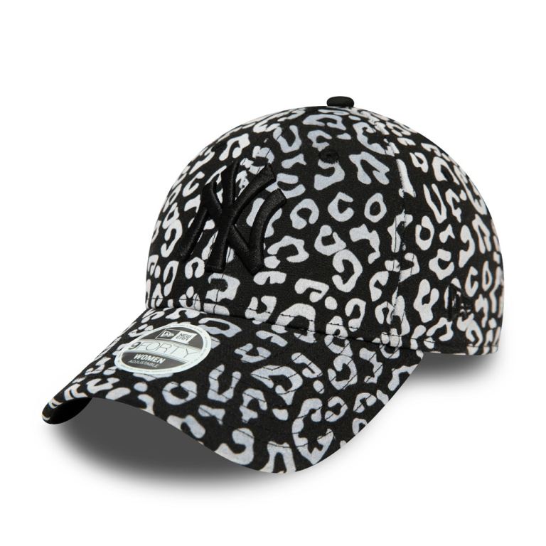 Gorras New Era 9forty Blancos - New York Yankees Flocked Animal Print Womens 46180BROJ